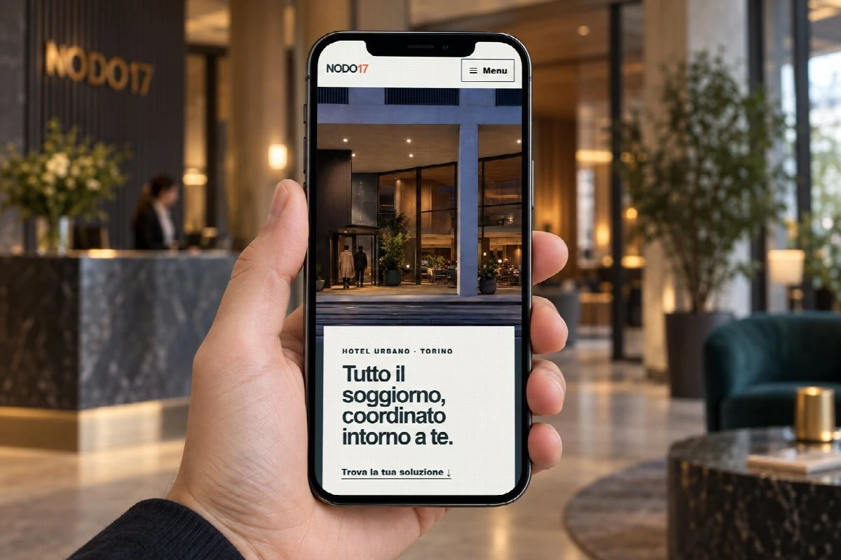 Sito Web professionale Nodo 17 su smartphone