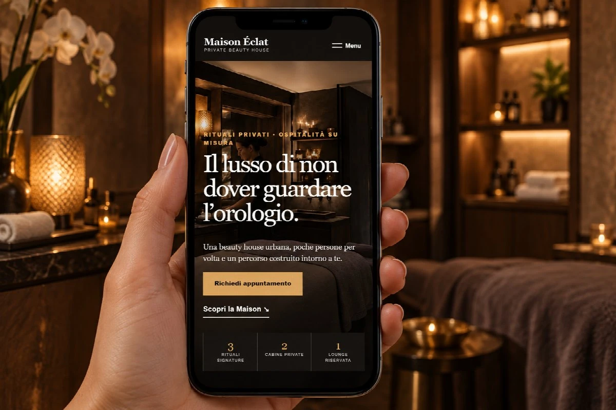 Sito Web professionale Luxury Dark su smartphone