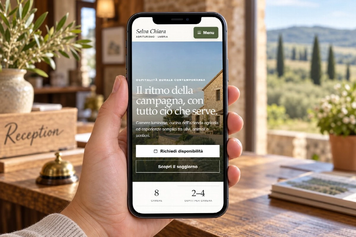 Sito Web professionale Podere Selva Chiara su smartphone
