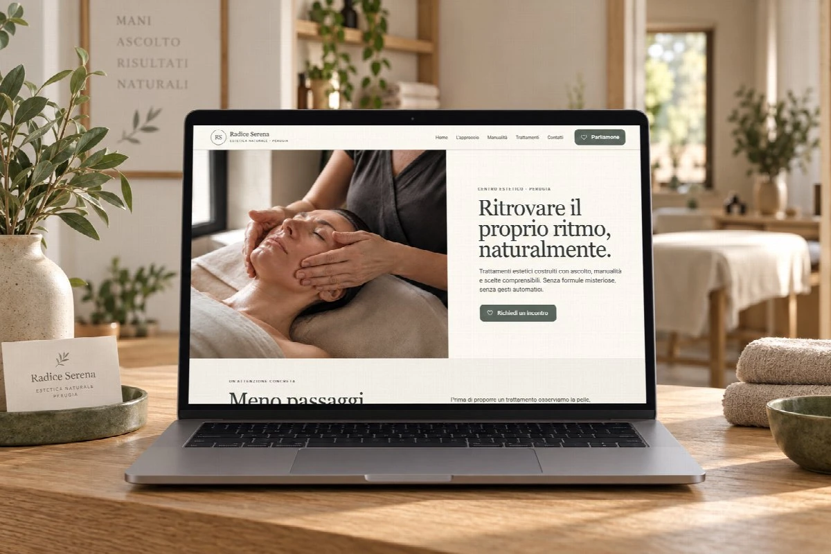 Sito Web professionale Radice Serena su un computer portatile