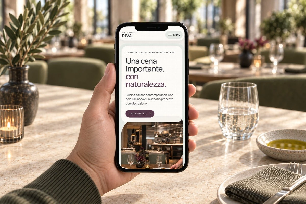 Sito Web professionale per ristoranti Riva su smartphone