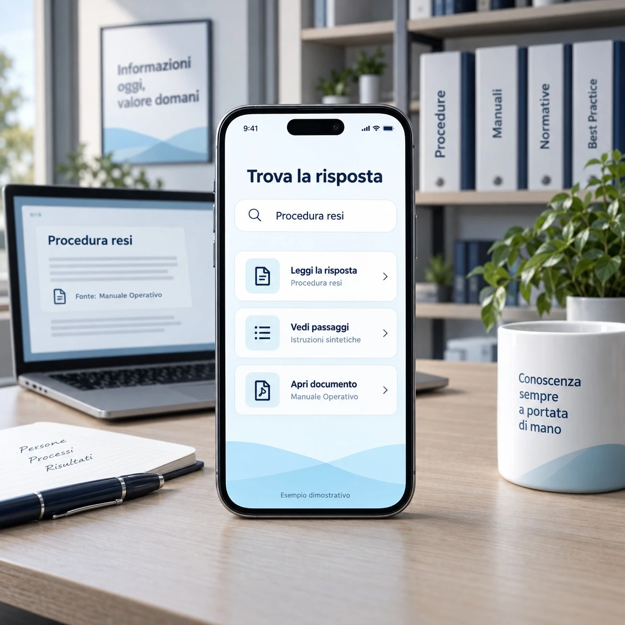 Mockup dimostrativo: Assistente IA per documenti aziendali