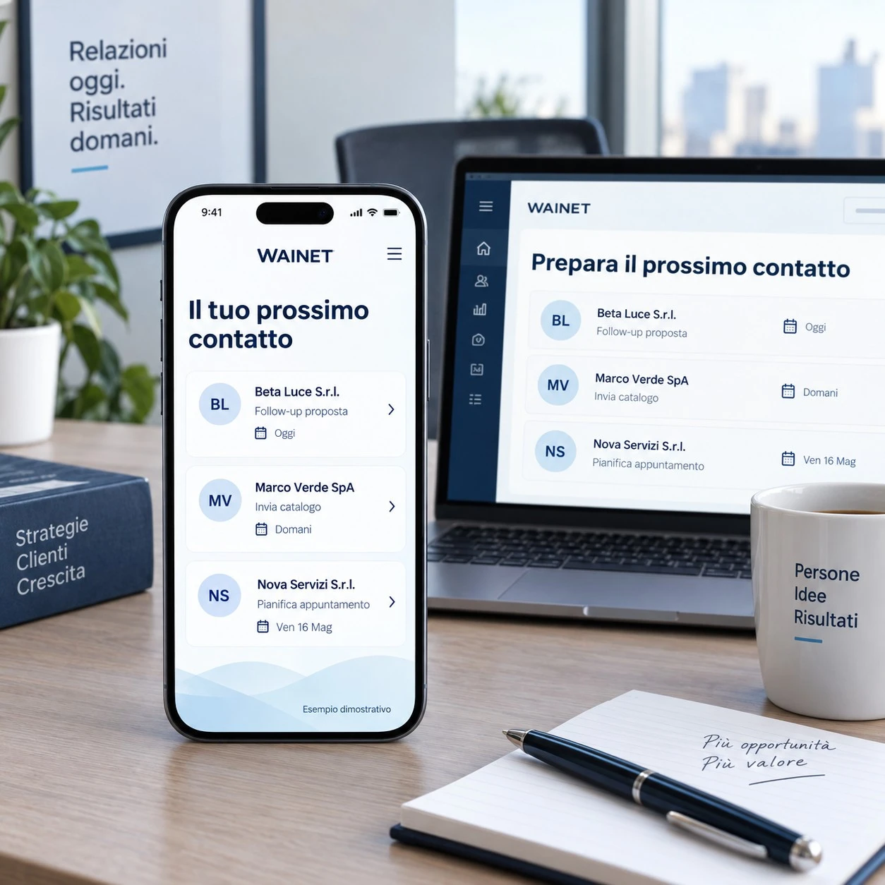 Mockup dimostrativo: Assistente IA per il team commerciale