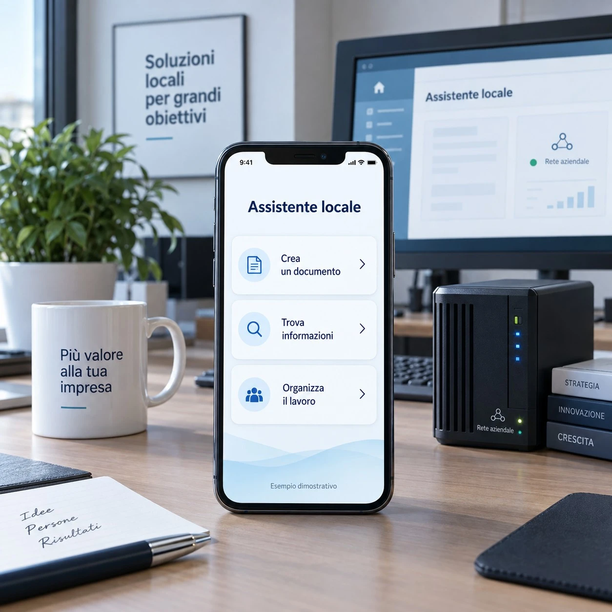 Mockup dimostrativo: IA privata nella tua azienda