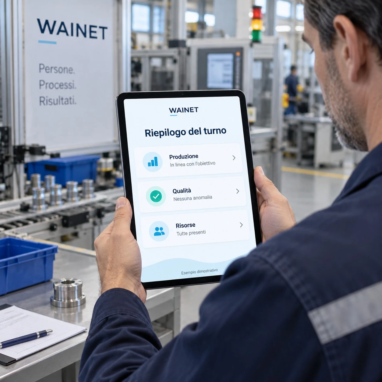 Mockup dimostrativo: IA per i processi industriali
