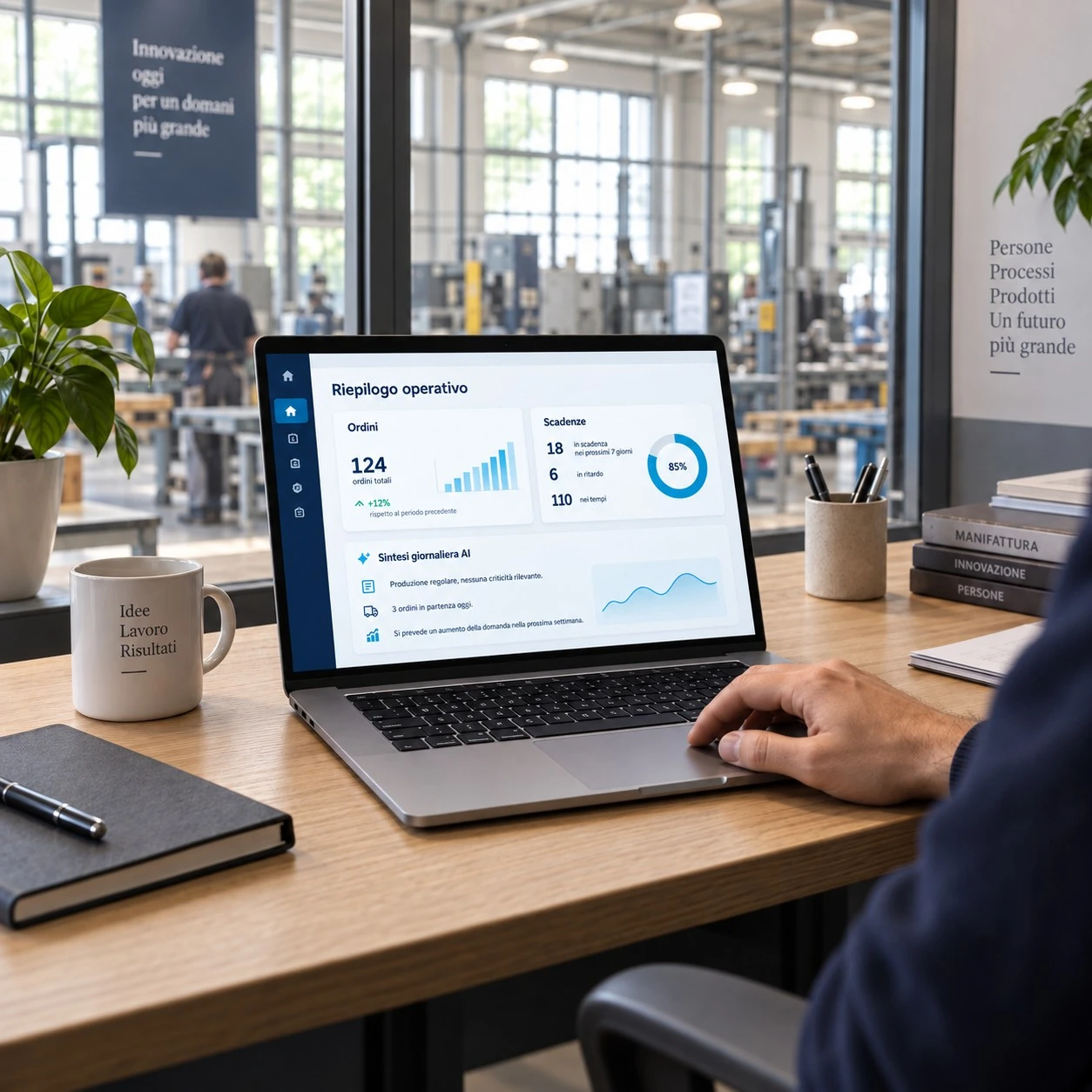 Mockup di Software IA per ordini e scadenze aziendali
