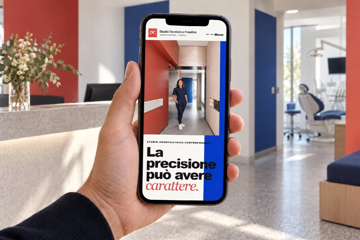 Sito Web professionale Studio Dentistico Creativo su smartphone