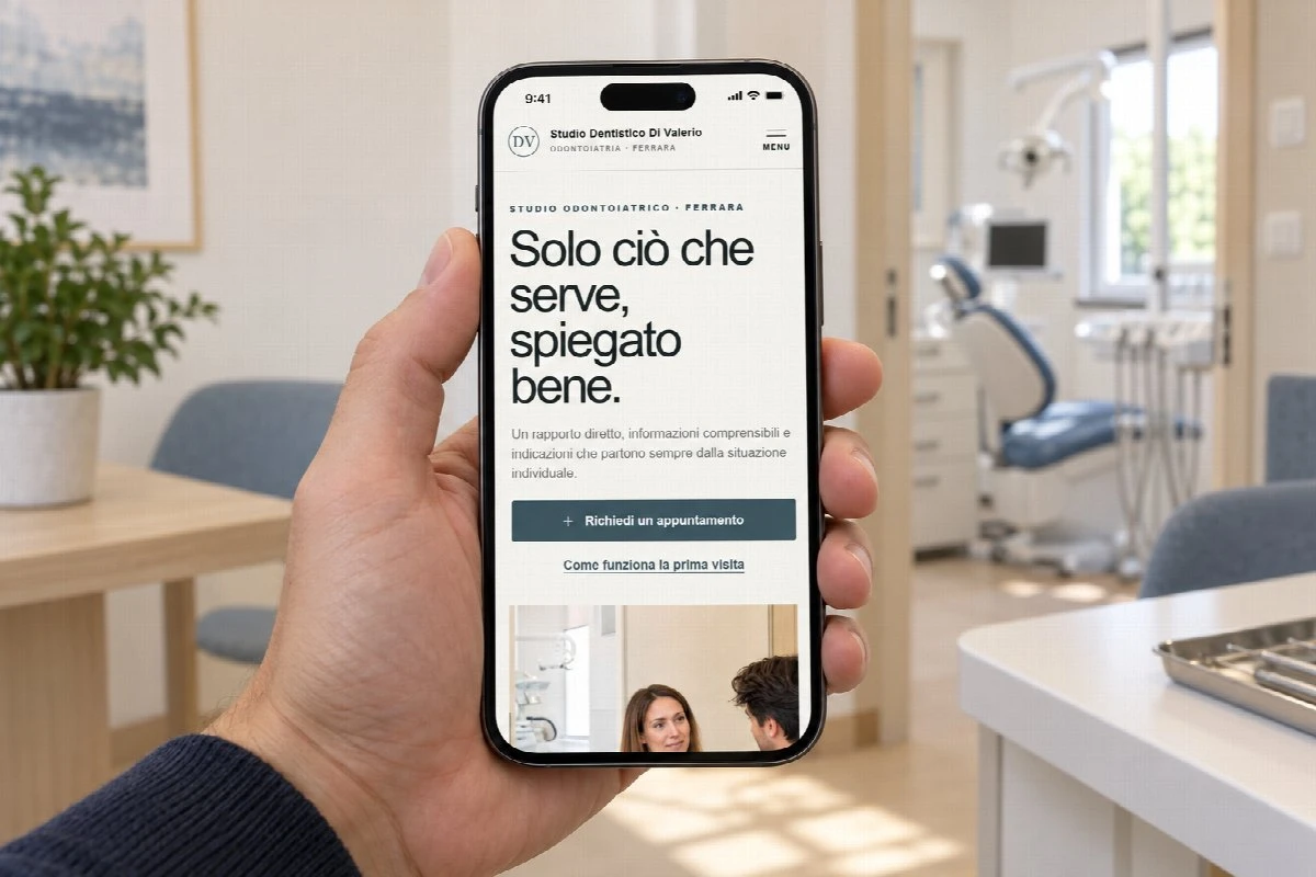 Sito Web professionale Studio Dentistico Di Valerio su smartphone