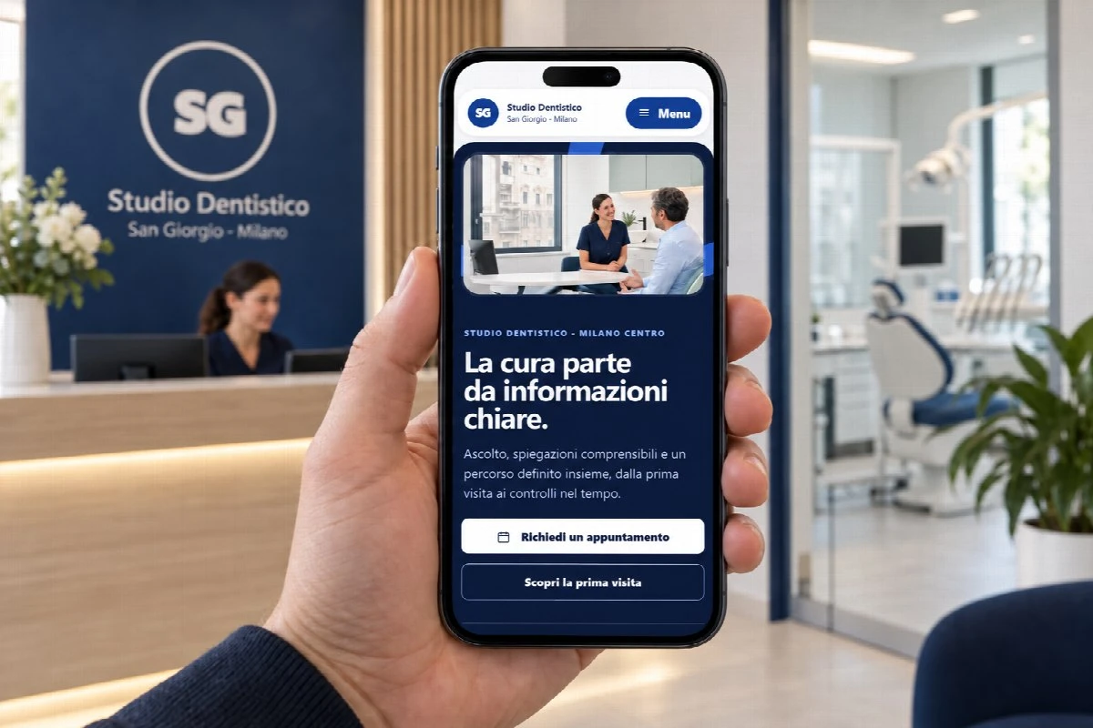 Sito Web professionale Studio Dentistico Istituzionale su smartphone