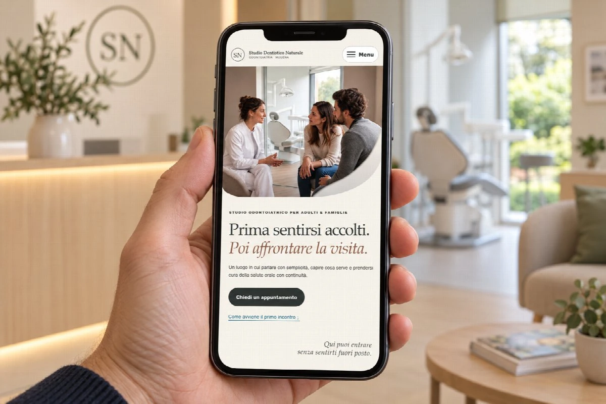Sito Web professionale Studio Dentistico Naturale su smartphone
