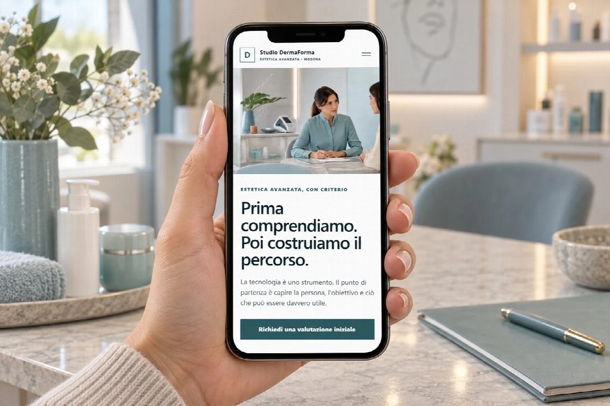 Sito Web professionale Studio DermaForma su smartphone