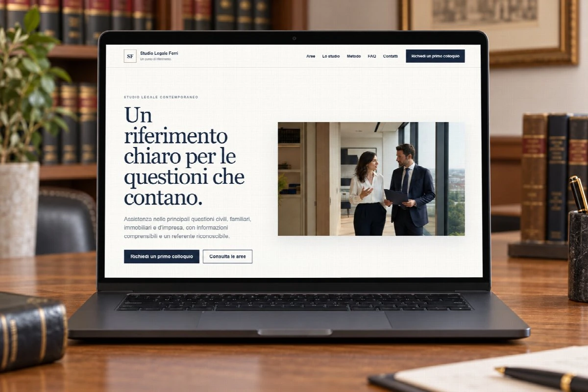 Sito Web professionale Studio Legale Classic su un computer portatile