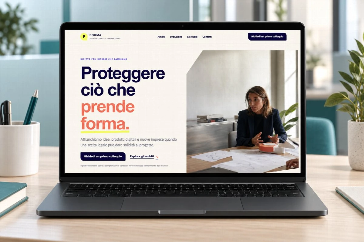 Sito Web professionale Studio Legale Innovazione su un computer portatile