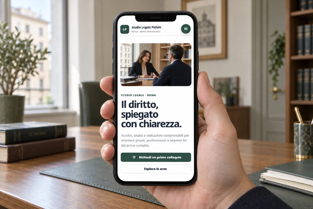 Sito Web professionale Studio Legale Pichini su smartphone