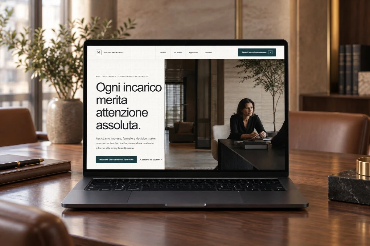 Sito Web professionale Studio Legale Premium su un computer portatile