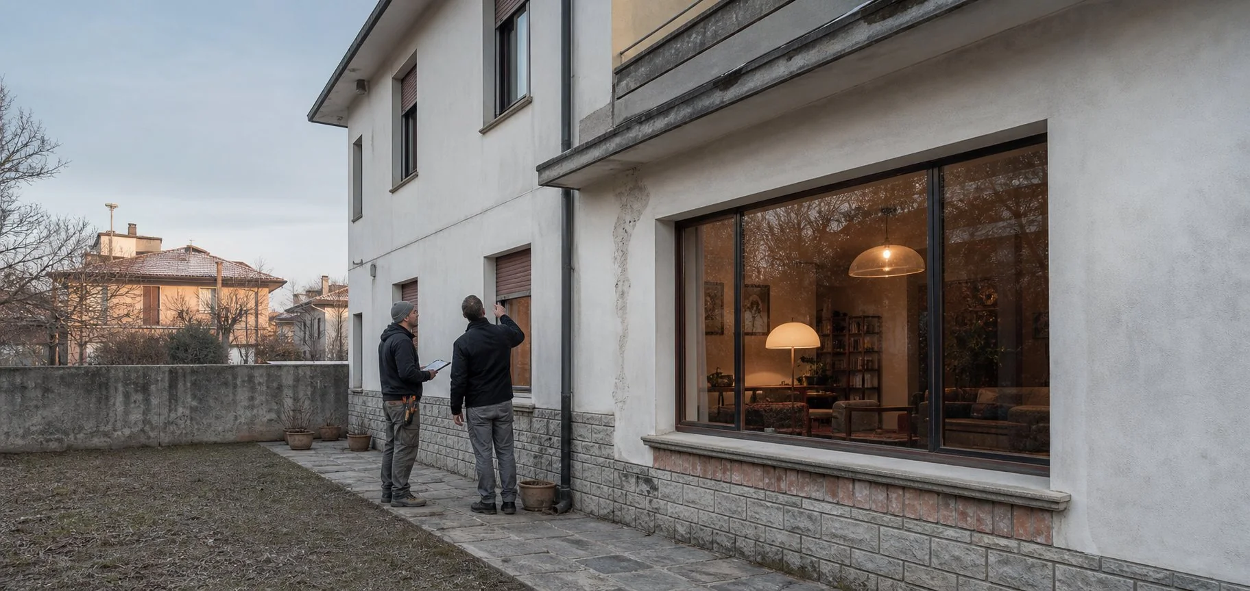 Sopralluogo sulla facciata di una casa esistente a Mantova